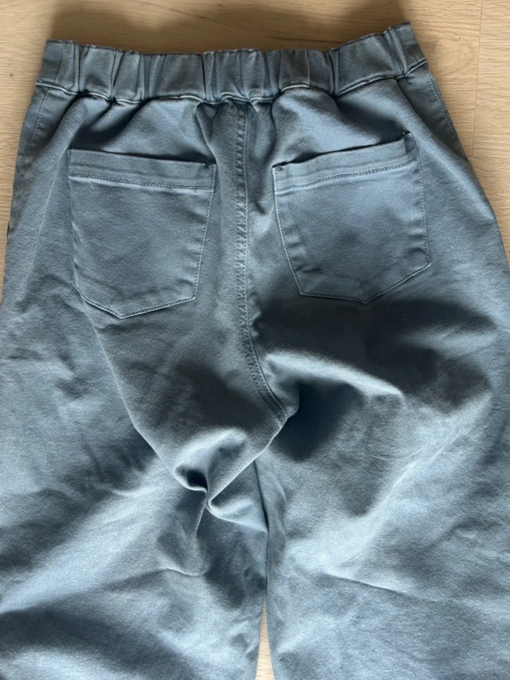 OAK + FORT Cropped Wide-Leg Pants in Slate Blue - Picture 3 of 4